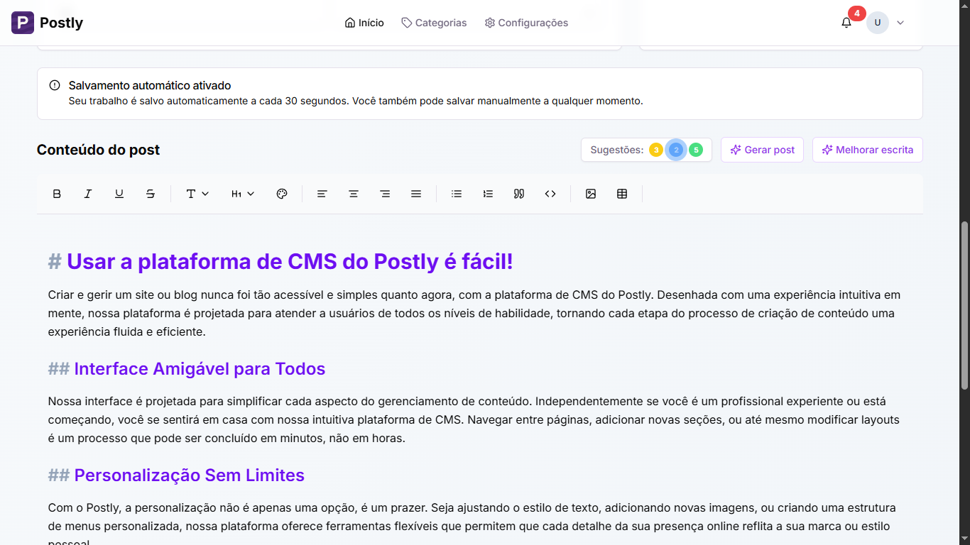Crie seu conteúdo